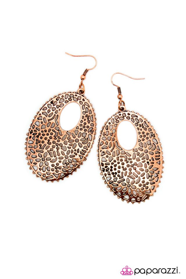 Paparazzi ♥ Take Me Away - Copper ♥ Earrings