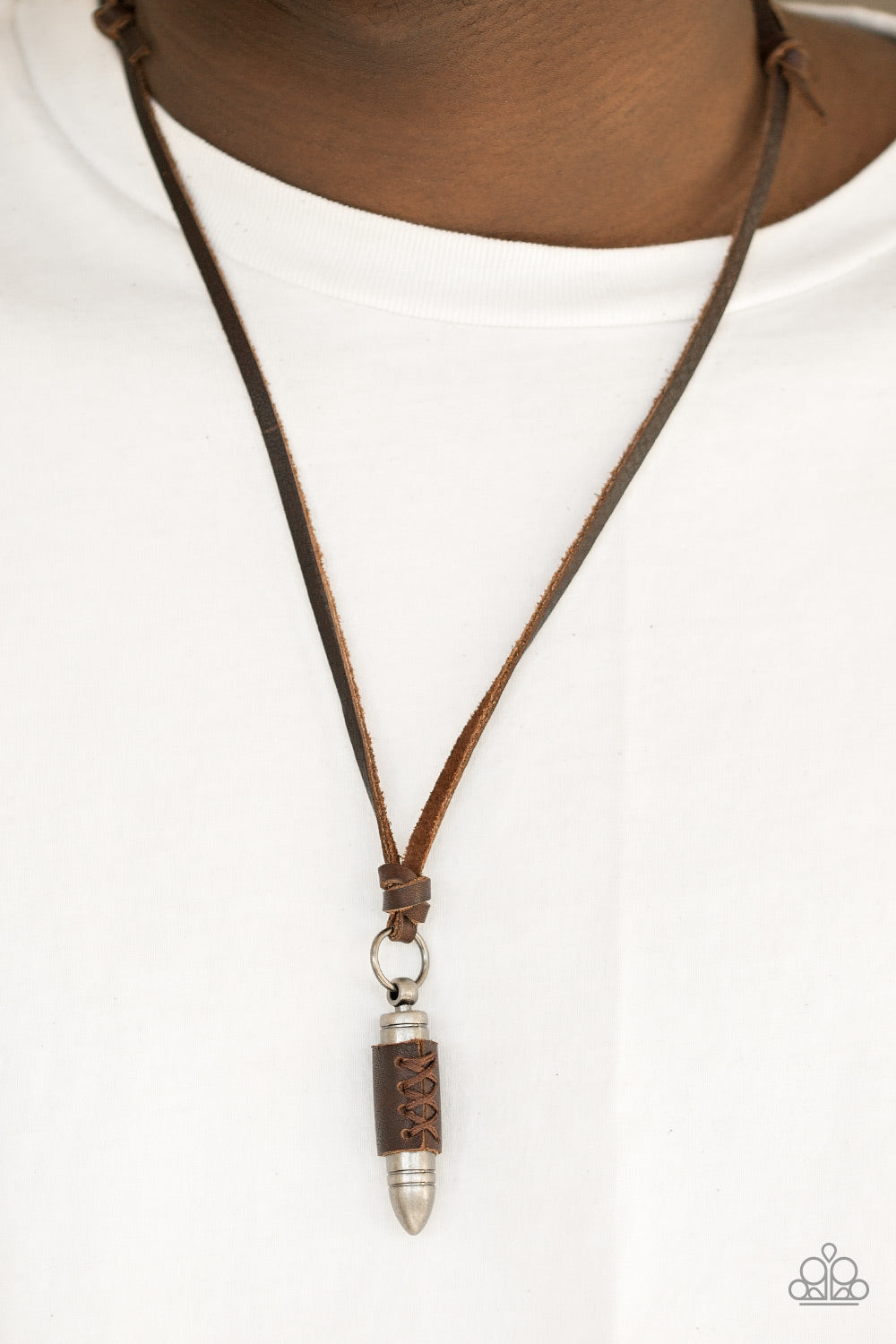 Paparazzi ♥ Boldly Bulletproof - Brown ♥ Necklace