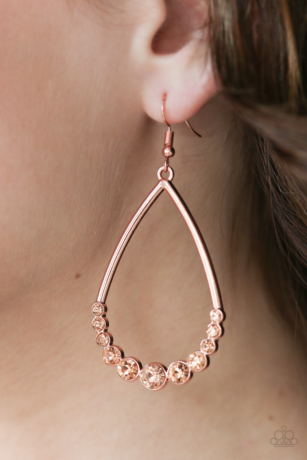 Paparazzi ♥ Dipped In Diamonds - Copper ♥ Earrings