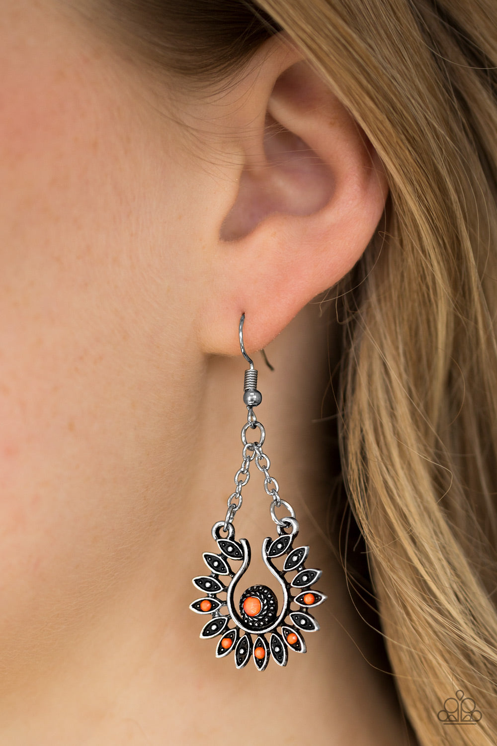 Paparazzi ♥ Cancun Can-Can - Orange ♥ Earrings