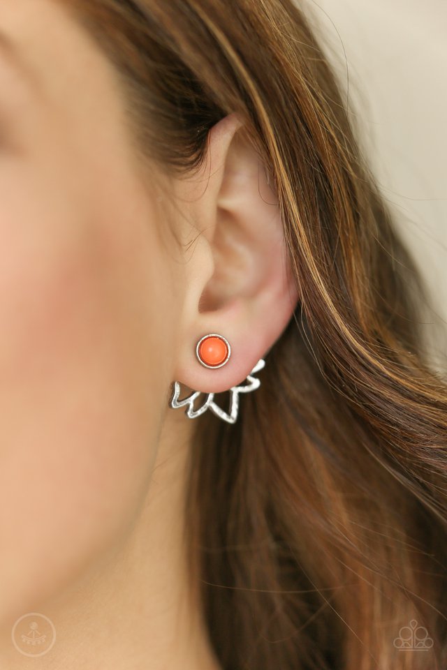 Paparazzi ♥ Lotus Breeze - Orange ♥ Post Earrings