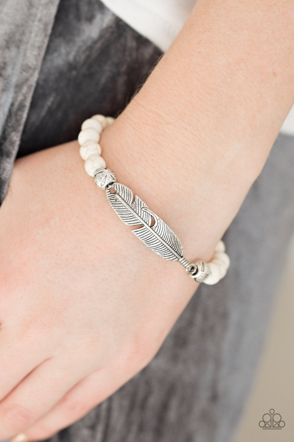 Paparazzi ♥ Take Wing - White ♥ Bracelet