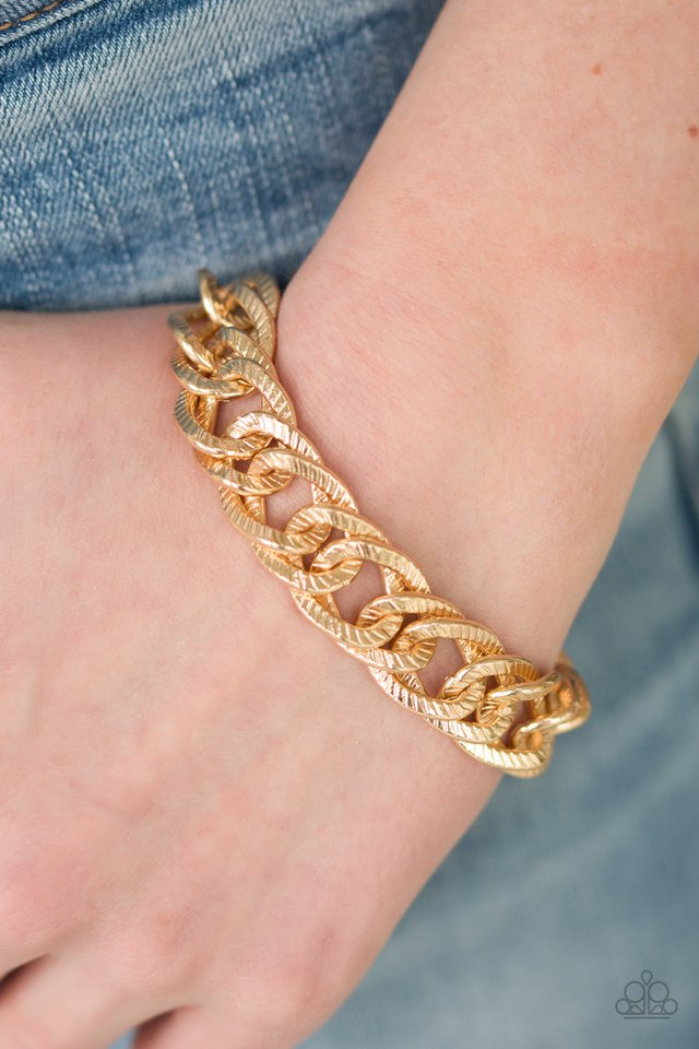 Paparazzi ♥ Bronx Bravado - Gold ♥ Bracelet