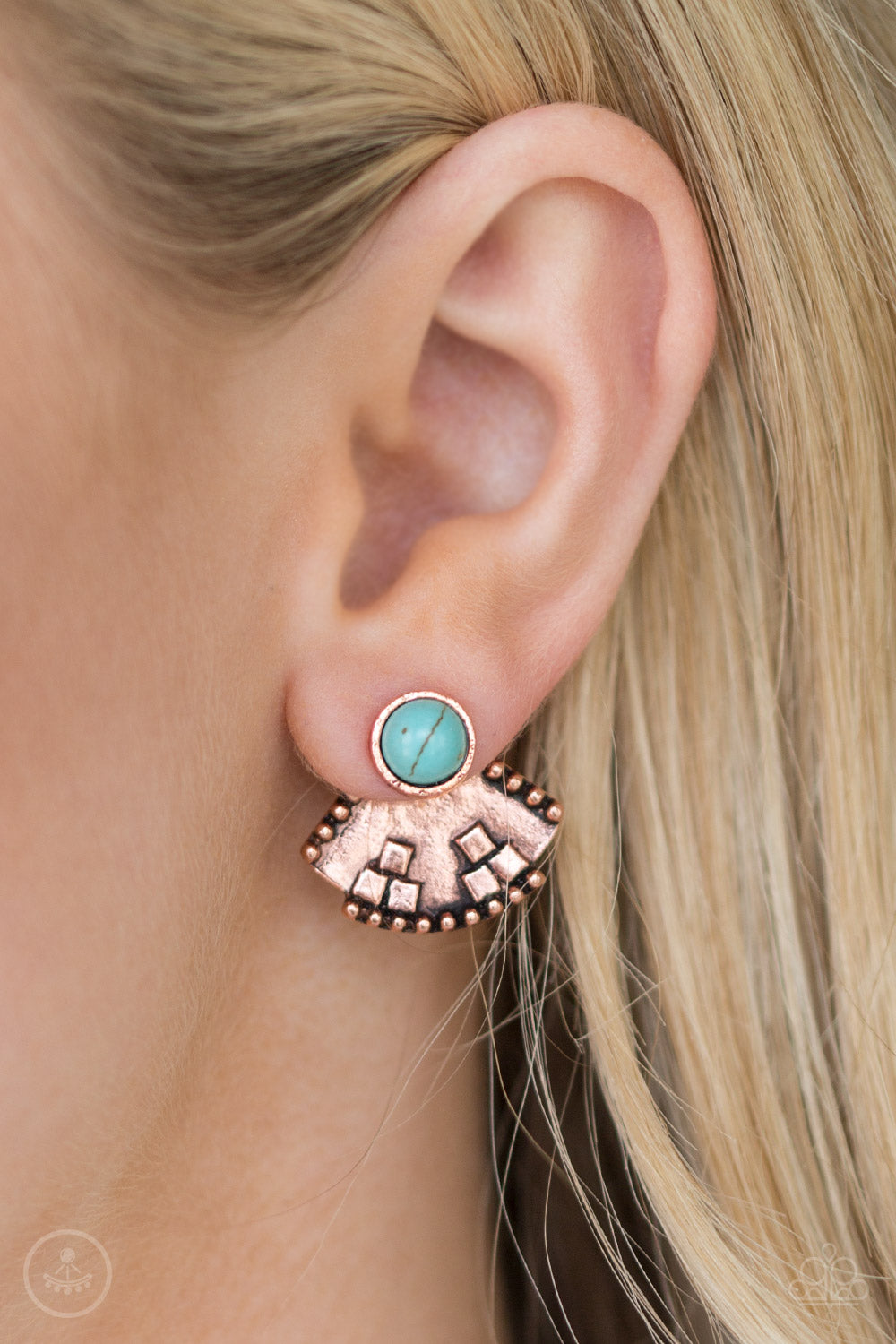 Paparazzi ♥ Stylishly Santa Fe - Copper Post ♥ Post Earrings