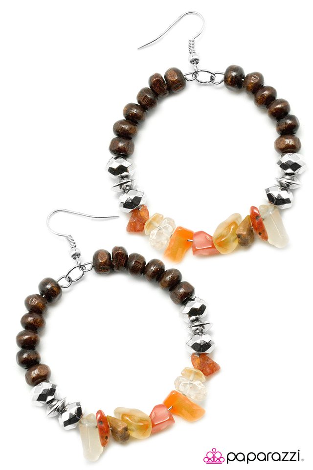 Paparazzi ♥ Twinkling Tranquility - Orange ♥ Earrings