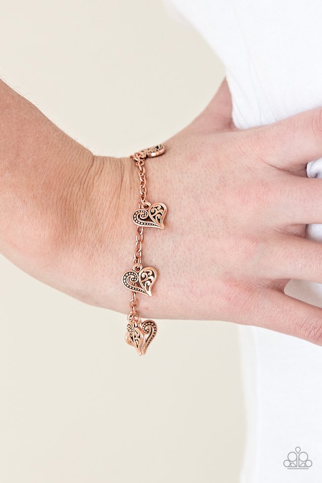 Paparazzi ♥ Turn Up The HEART - Copper ♥ Bracelet