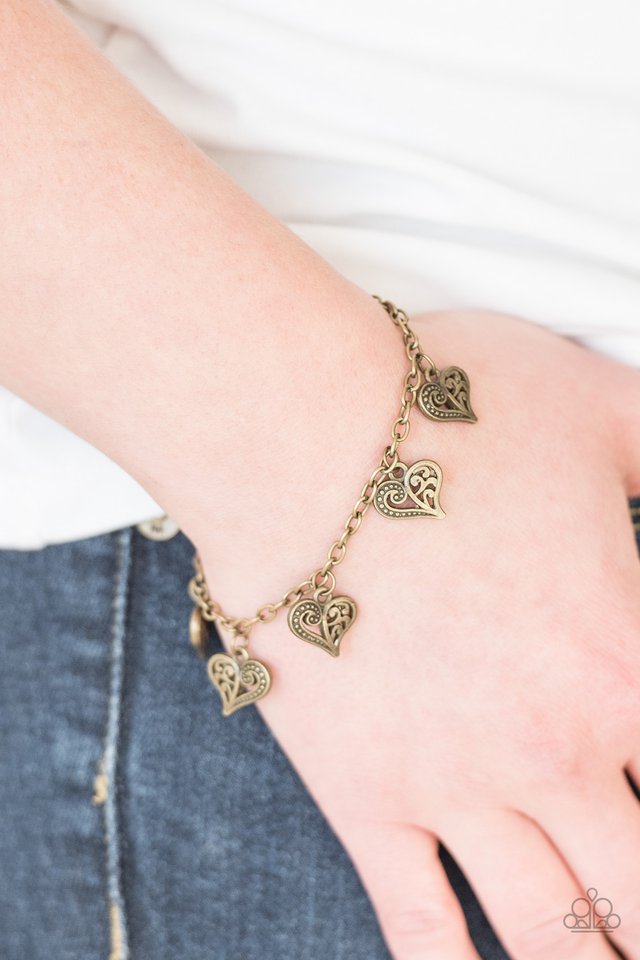 Paparazzi ♥ Turn Up The HEART - Brass ♥ Bracelet