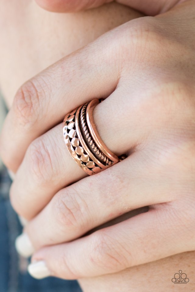 Paparazzi ♥ Textile Tease - Copper ♥ Ring