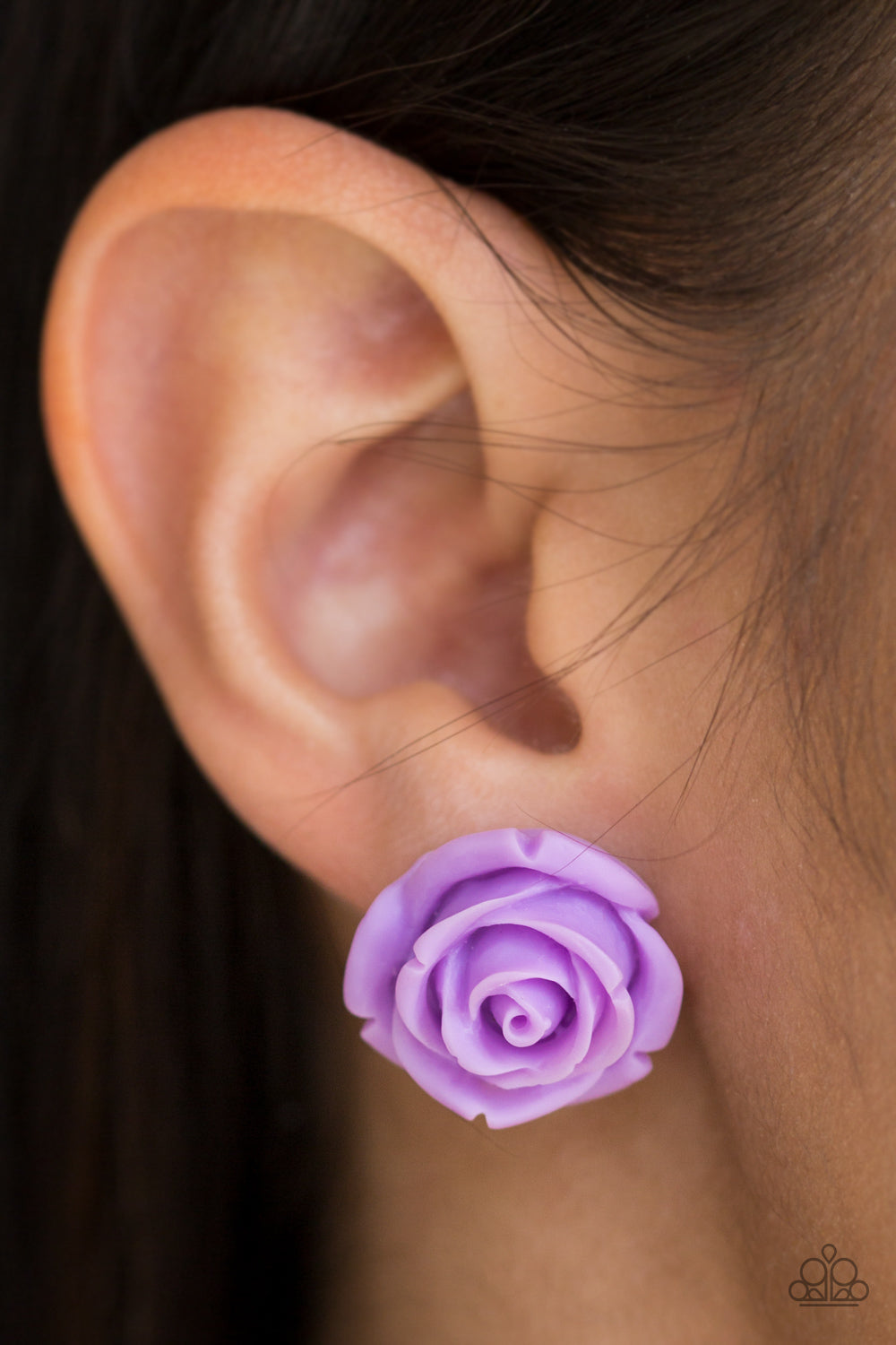 Paparazzi ♥ Rose Roulette - Purple ♥ Post Earrings