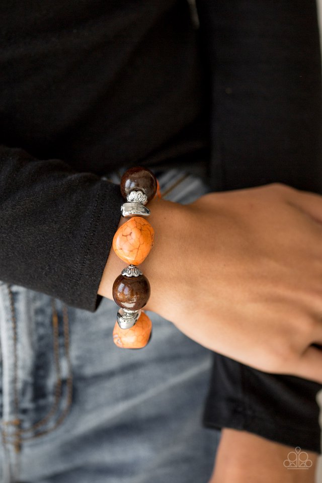 Paparazzi ♥ Gorgeously Grounded - Orange ♥ Bracelet