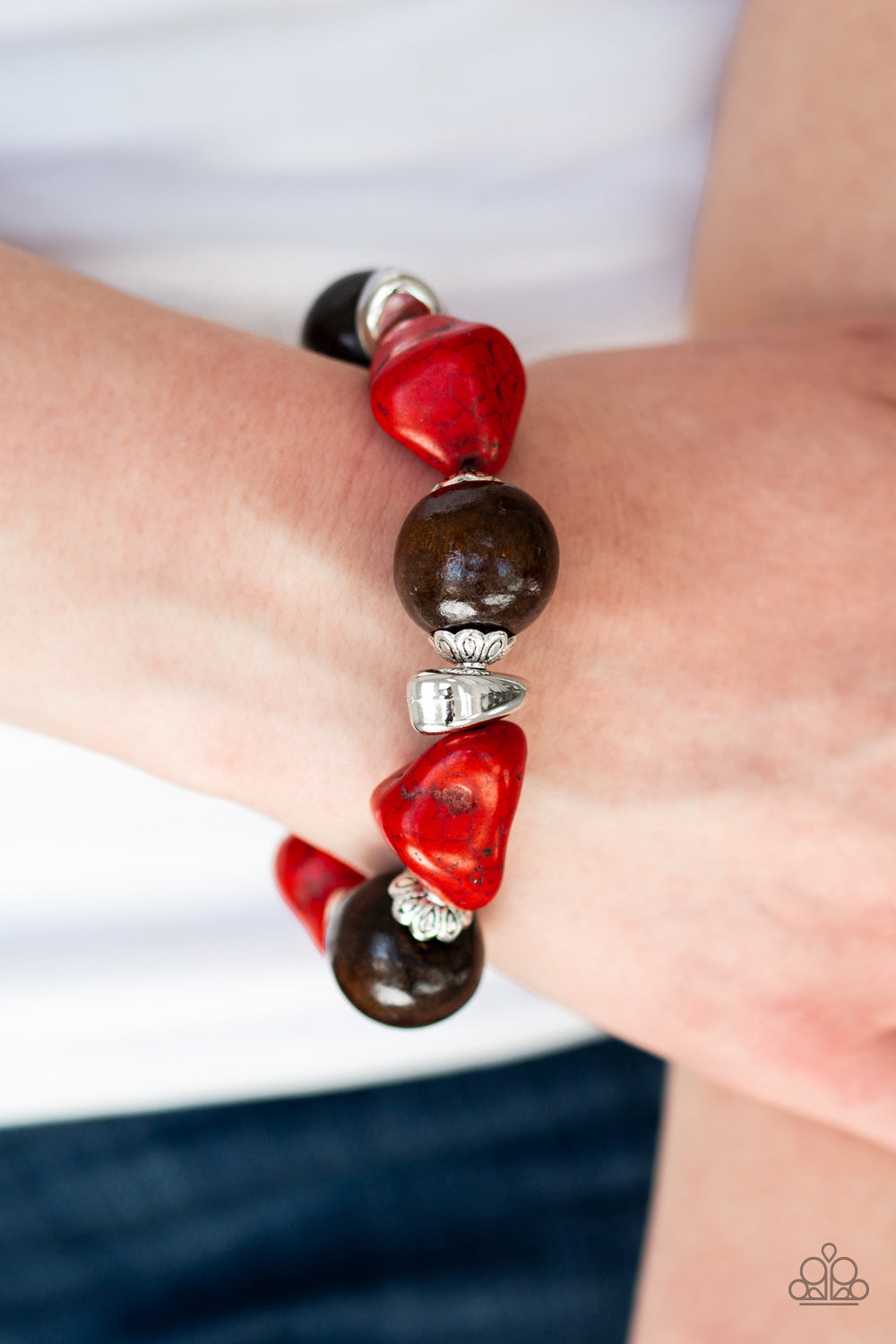 Paparazzi ♥ Gorgeously Grounded - Red ♥ Bracelet