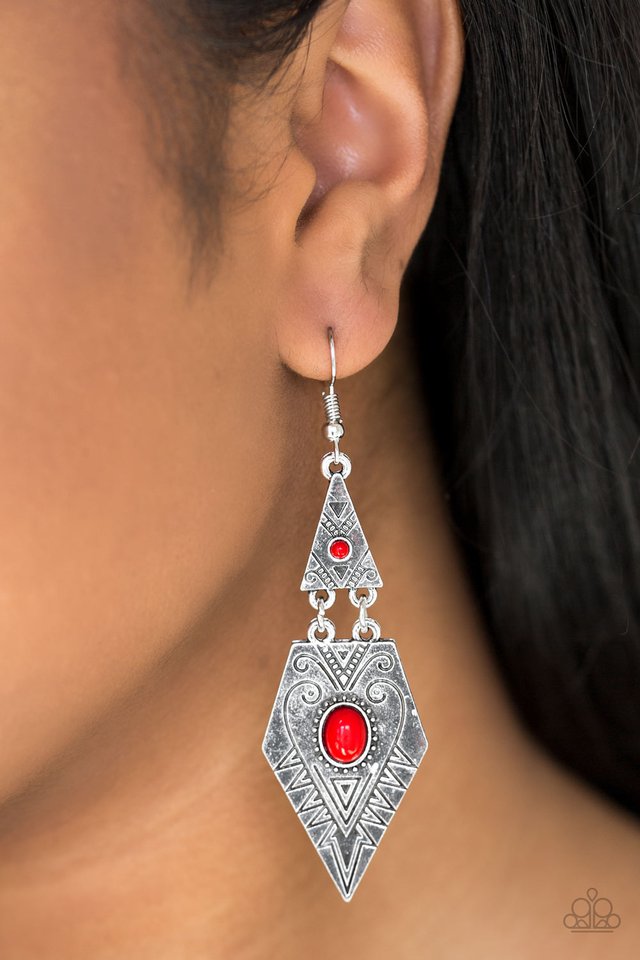 Paparazzi ♥ Drifting Dunes - Red ♥ Earrings
