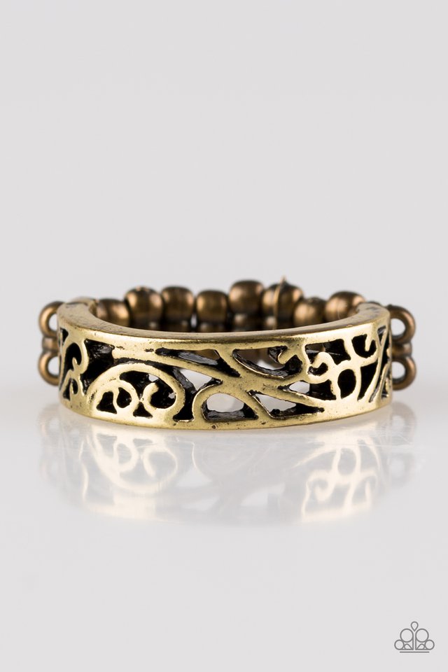 Paparazzi  Wandering Wisteria - Brass  Ring  LisaAbercrombie