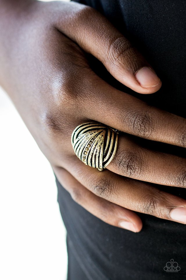 Paparazzi ♥ Glitter Tracker - Brass ♥ Ring