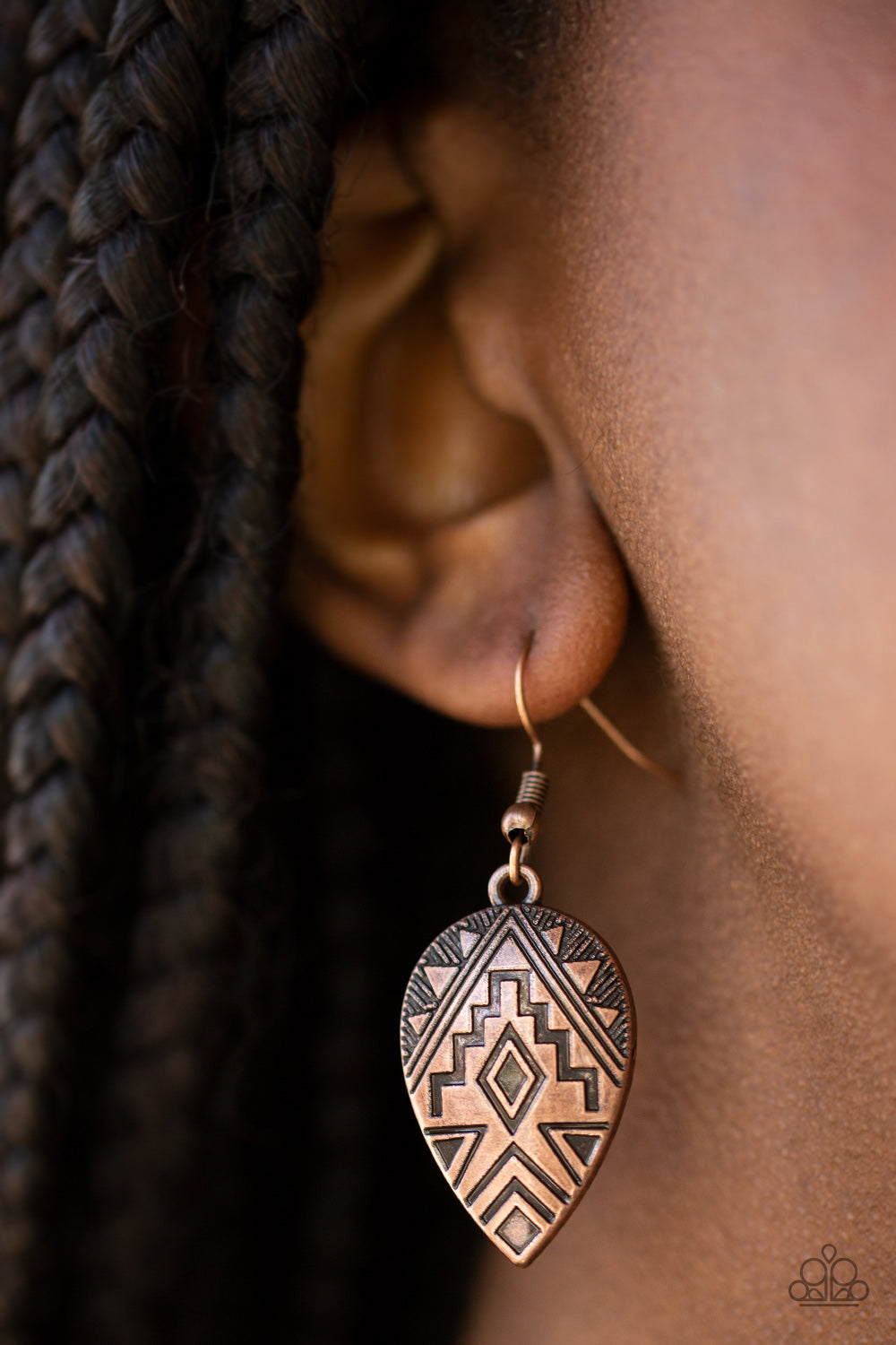 Paparazzi ♥ Adobe Adornment - Copper ♥ Earrings