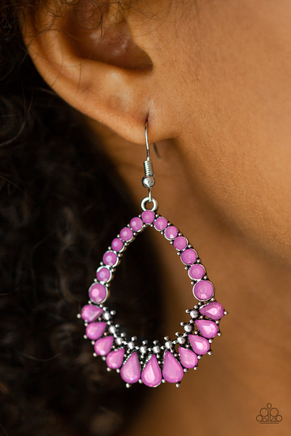 Paparazzi ♥ Crystal Waters - Purple ♥ Earrings