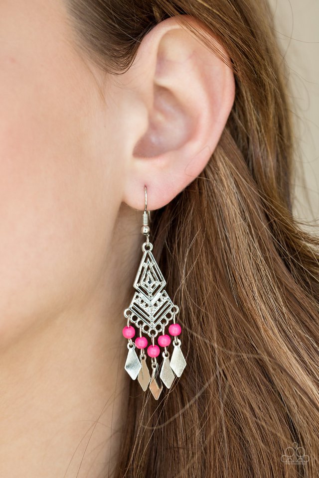 Paparazzi ♥ Island Import - Pink ♥ Earrings