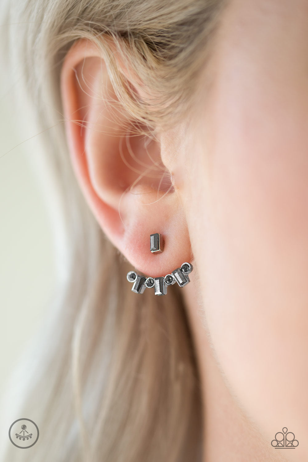 Paparazzi ♥ Courageously Cosmo - Silver ♥ Post Earrings