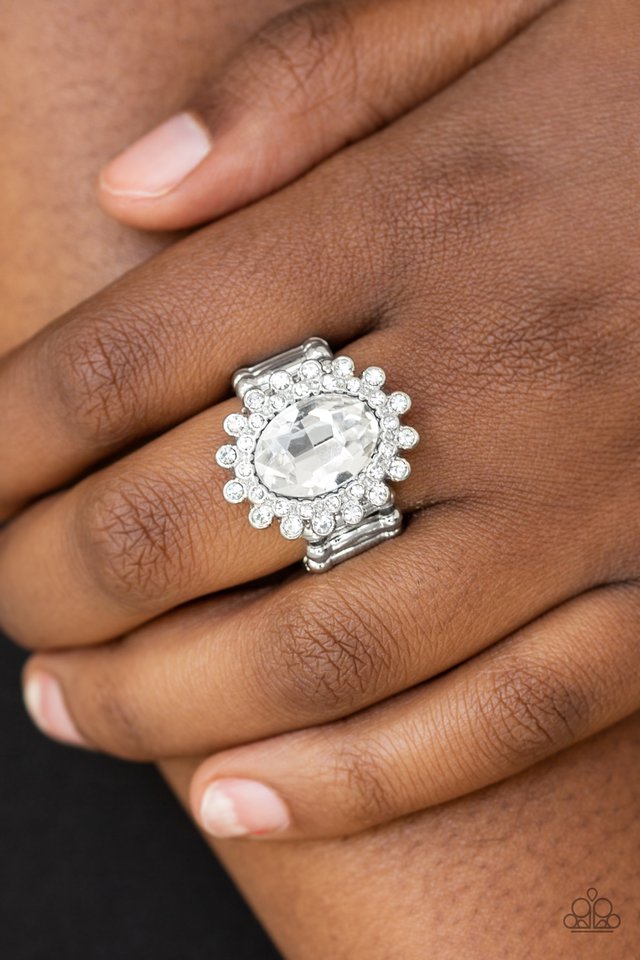 Paparazzi ♥ Castle Chic - White ♥ Ring