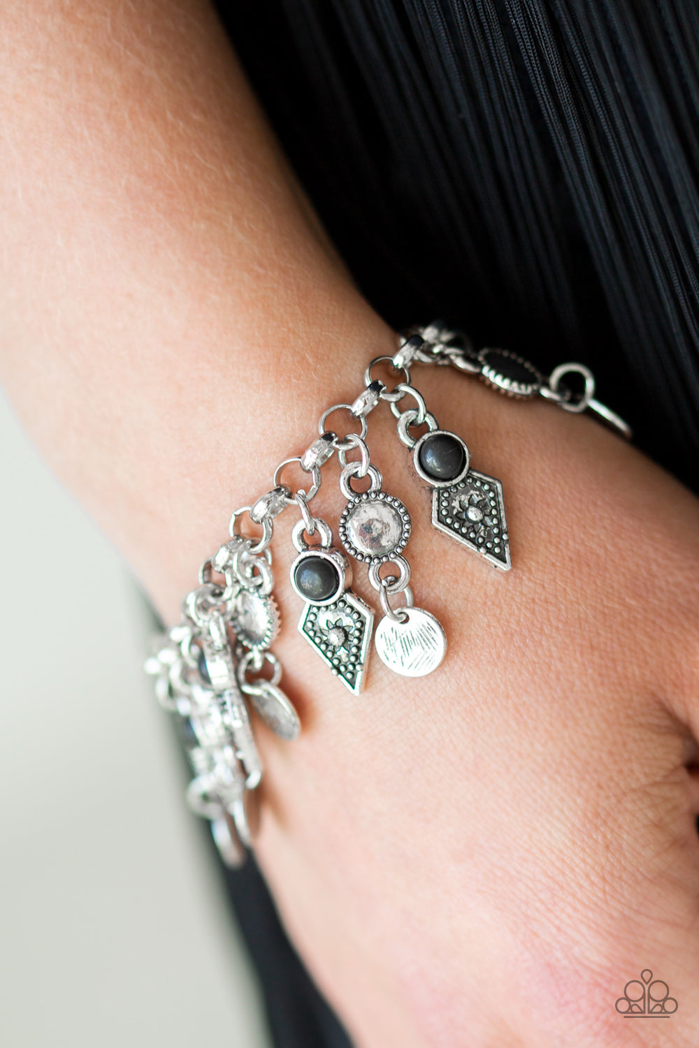 Paparazzi ♥ Triassic Trade Route - Black ♥ Bracelet