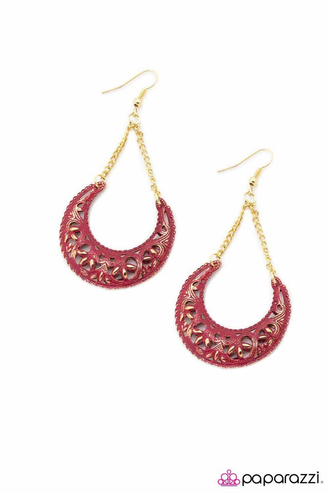 Paparazzi ♥ Over the Moon - Red ♥ Earrings