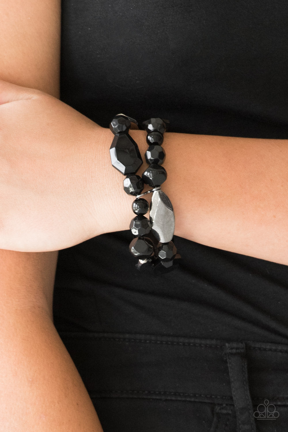 Paparazzi ♥ Rockin Rock Candy - Black ♥ Bracelet
