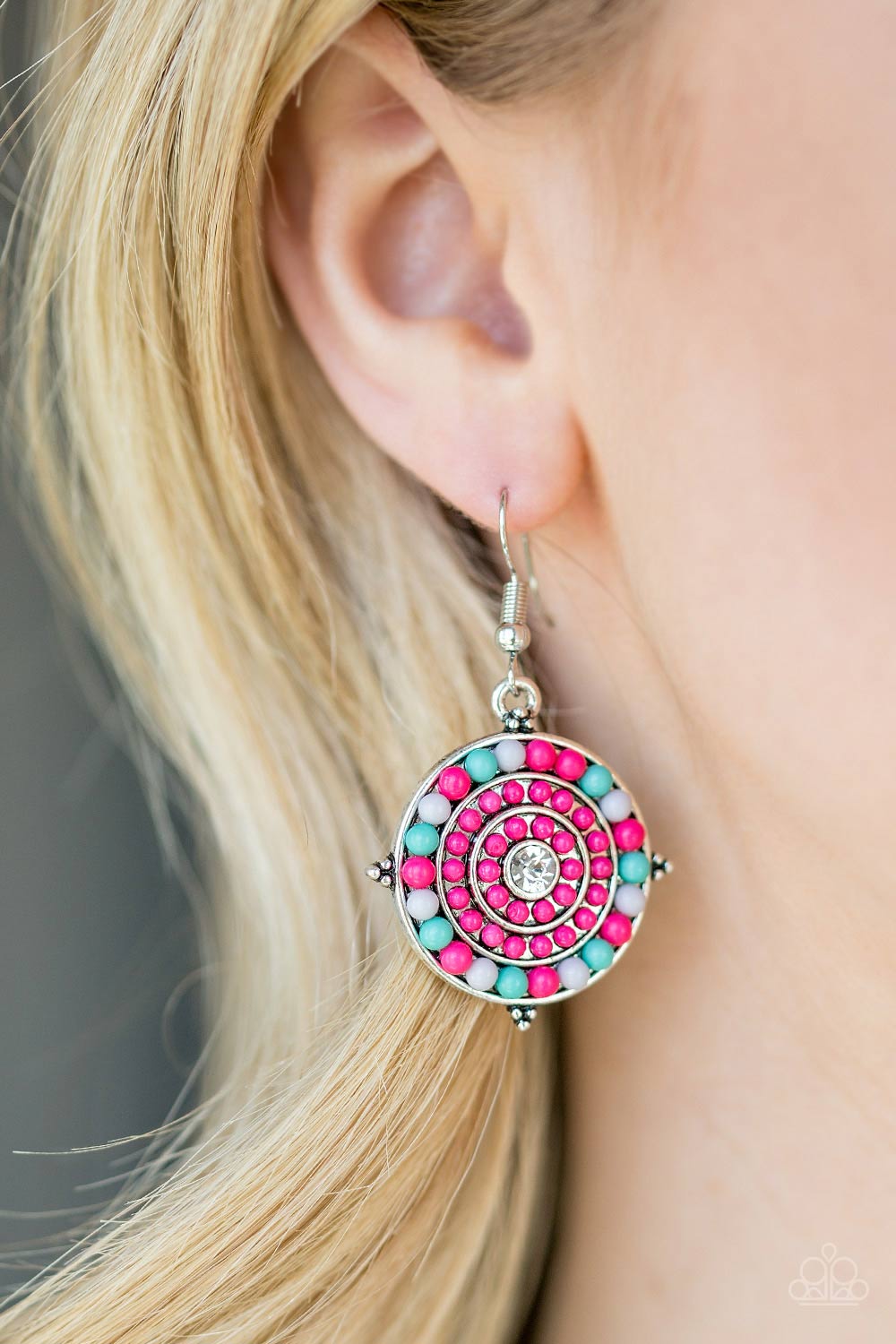 Paparazzi ♥ Caribbean Cruzin - Pink ♥ Earrings