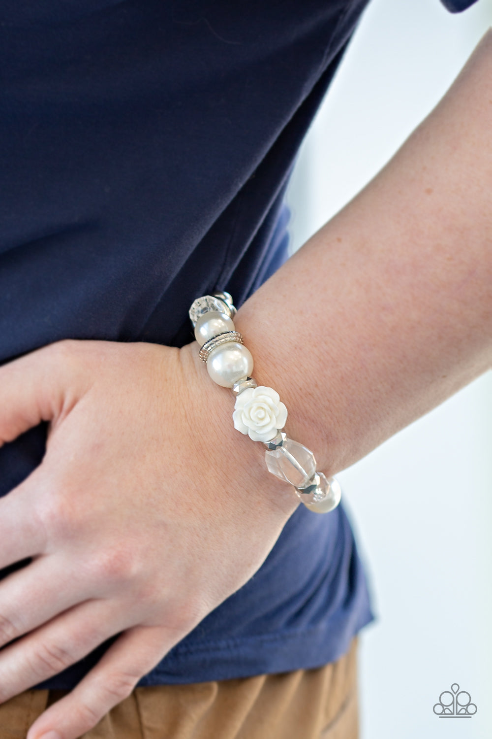 Paparazzi ♥ Here I Am - White ♥ Bracelet
