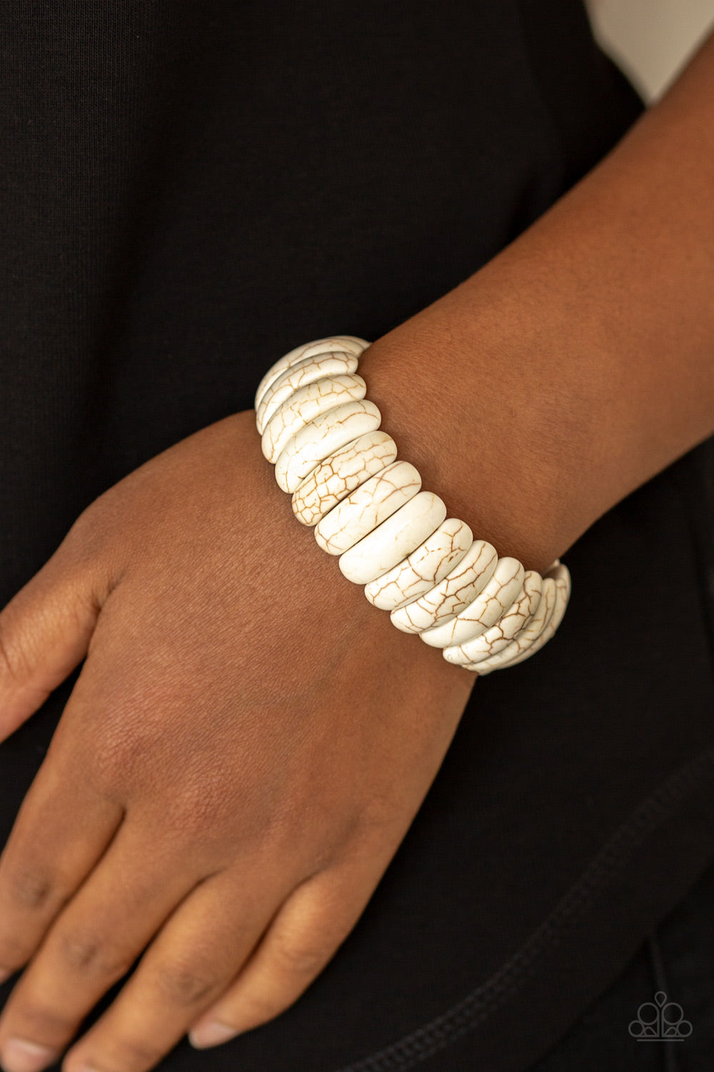Paparazzi ♥ Peacefully Primal - White ♥ Bracelet