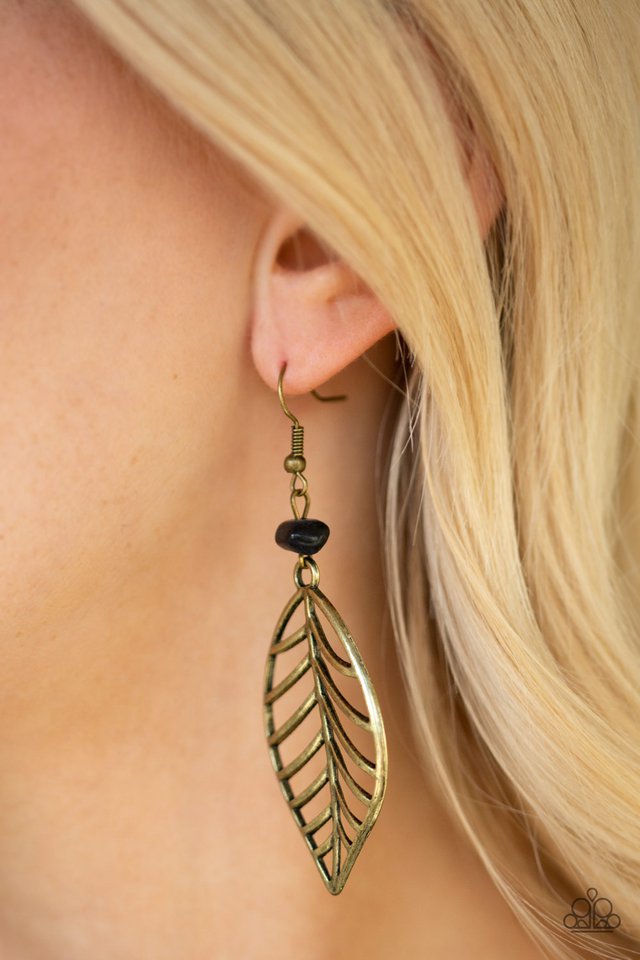 Paparazzi ♥ BOUGH Out - Brass ♥ Earrings