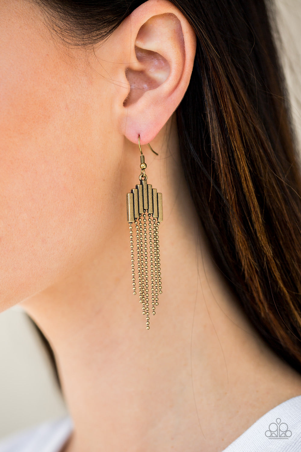 Paparazzi ♥ Radically Retro - Brass ♥ Earrings