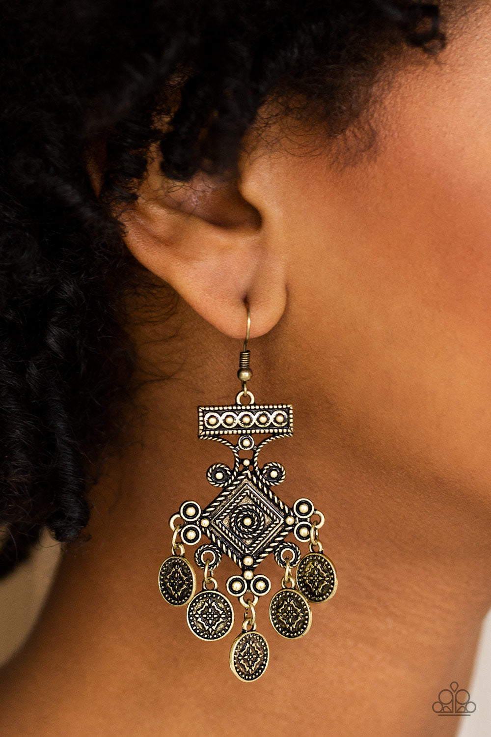 Paparazzi ♥ Unexplored Lands - Brass ♥ Earrings