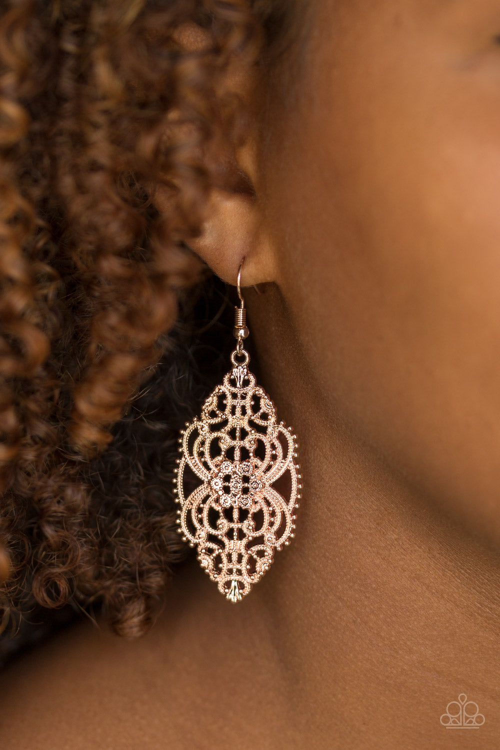 Paparazzi ♥ Ornately Ornate - Rose Gold ♥ Earrings