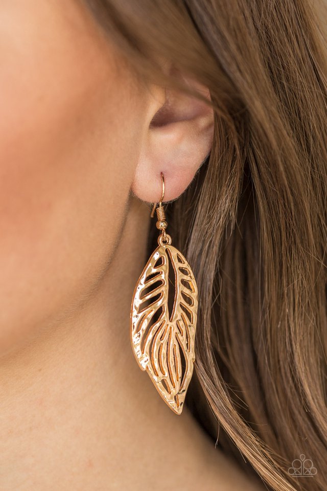 Paparazzi ♥ Come Home To Roost - Gold ♥ Earrings