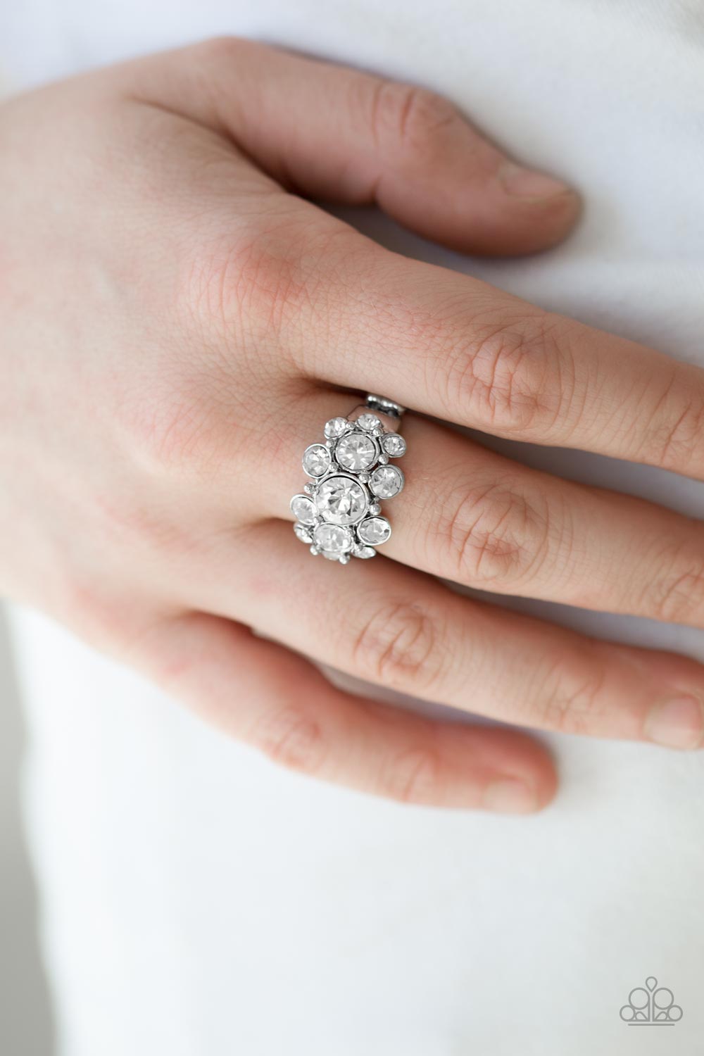 Paparazzi ♥ Billion Dollar Bombshell - White ♥ Ring