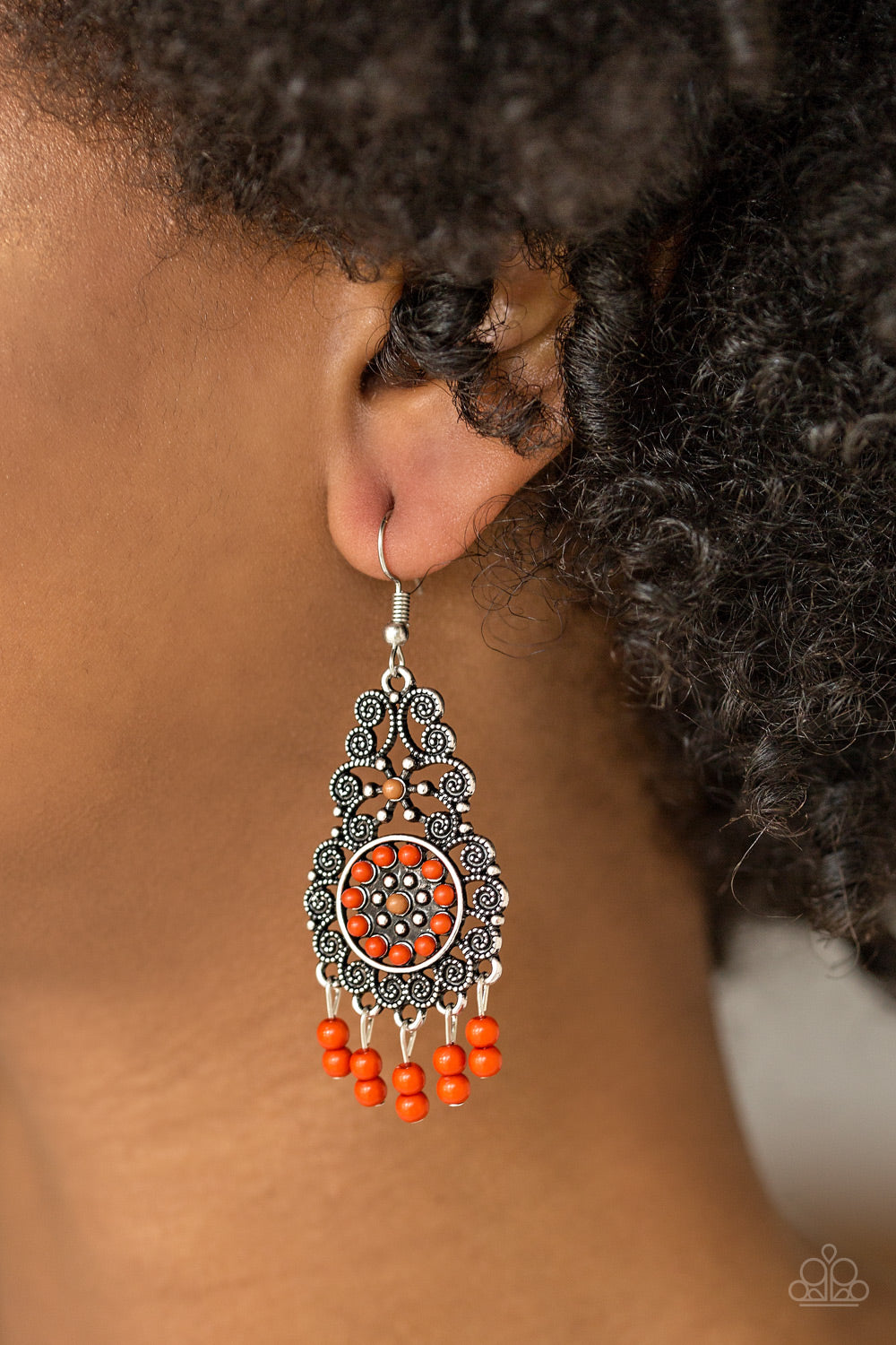 Paparazzi ♥ Courageously Congo - Orange ♥ Earrings