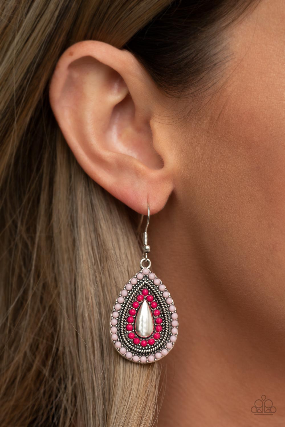 Paparazzi ♥ Beaded Bonanza - Pink ♥ Earrings