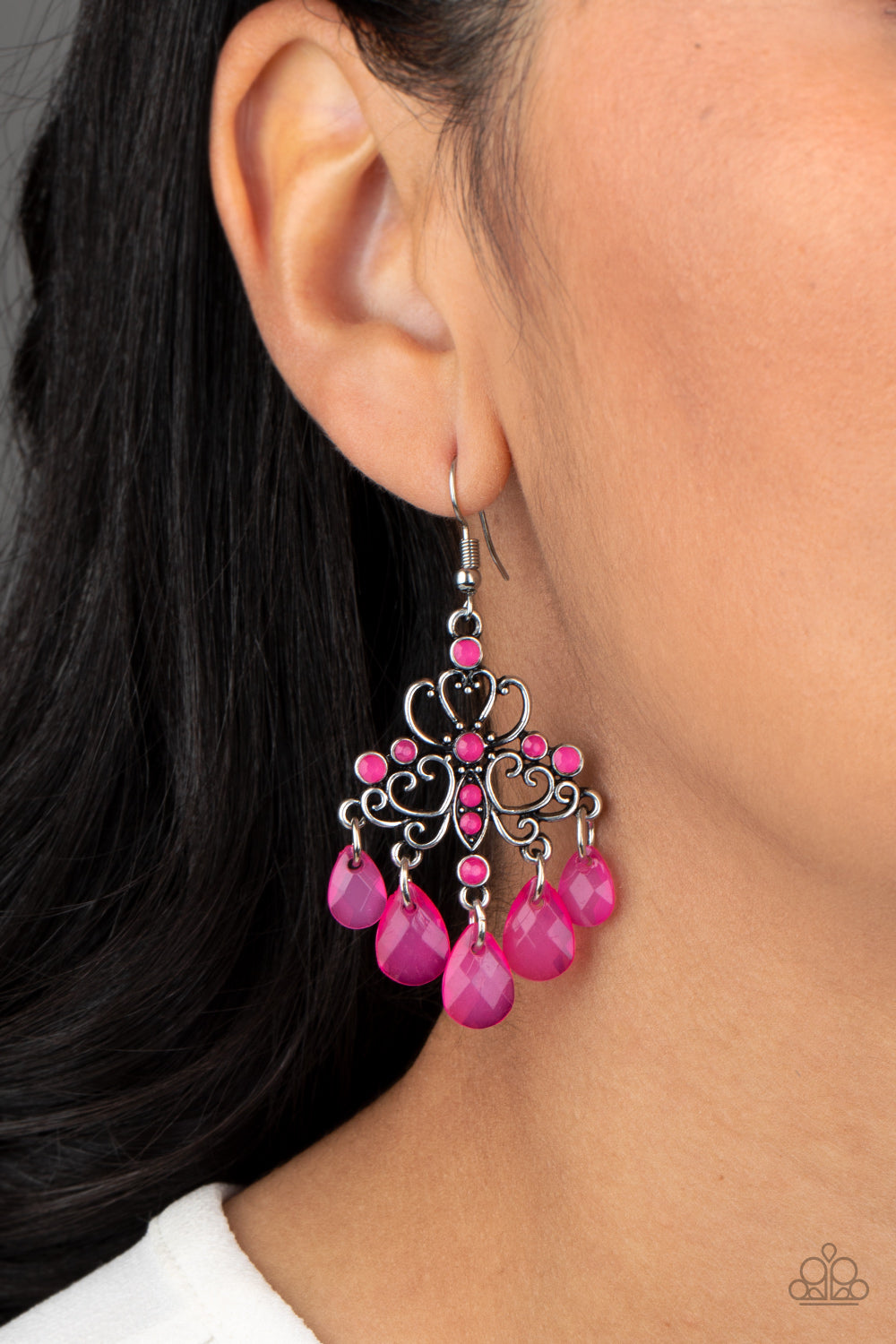 Paparazzi ♥ Dip It GLOW - Pink ♥ Earrings