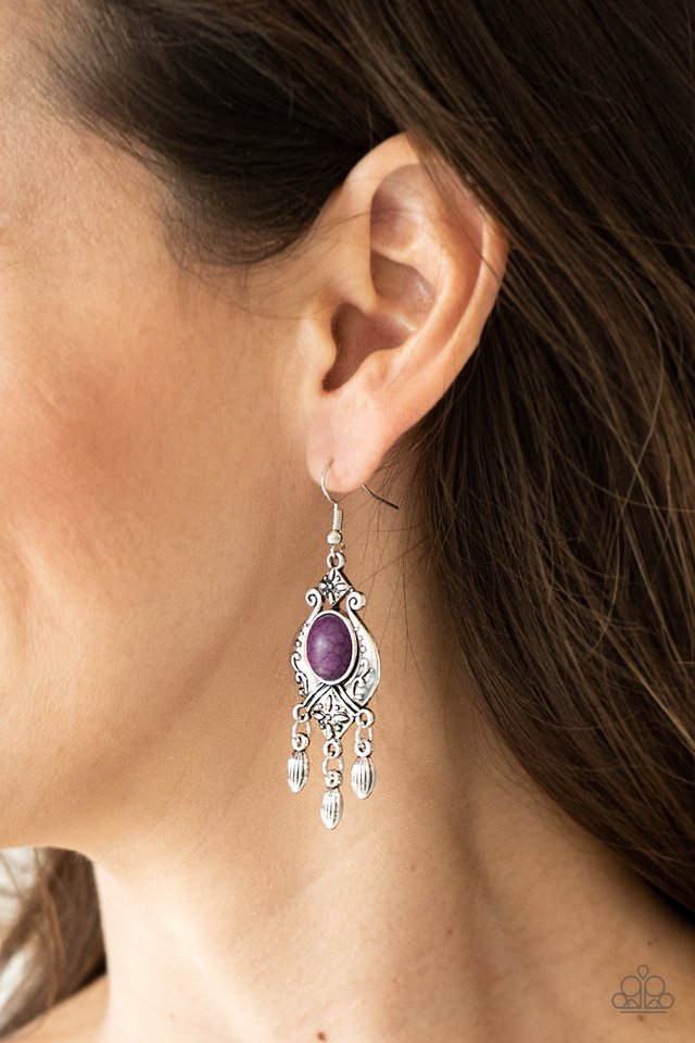 Paparazzi ♥ Enchantingly Environmentalist - Purple ♥ Earrings
