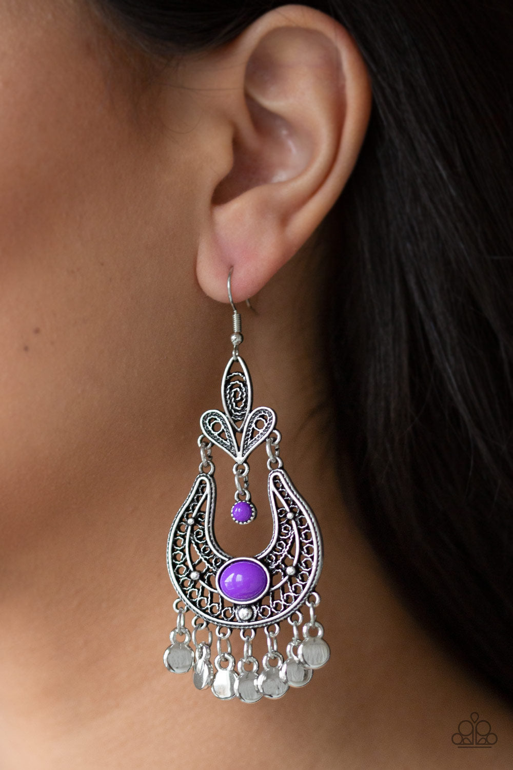 Paparazzi ♥ Fiesta Flair - Purple ♥ Earrings
