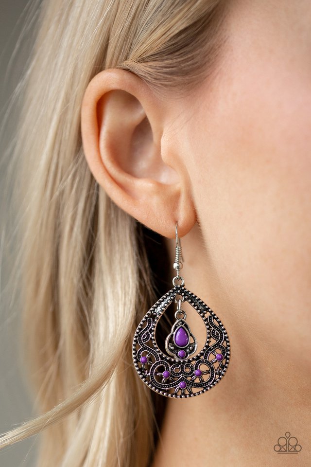 Paparazzi ♥ All-Girl Glow - Purple ♥ Earrings