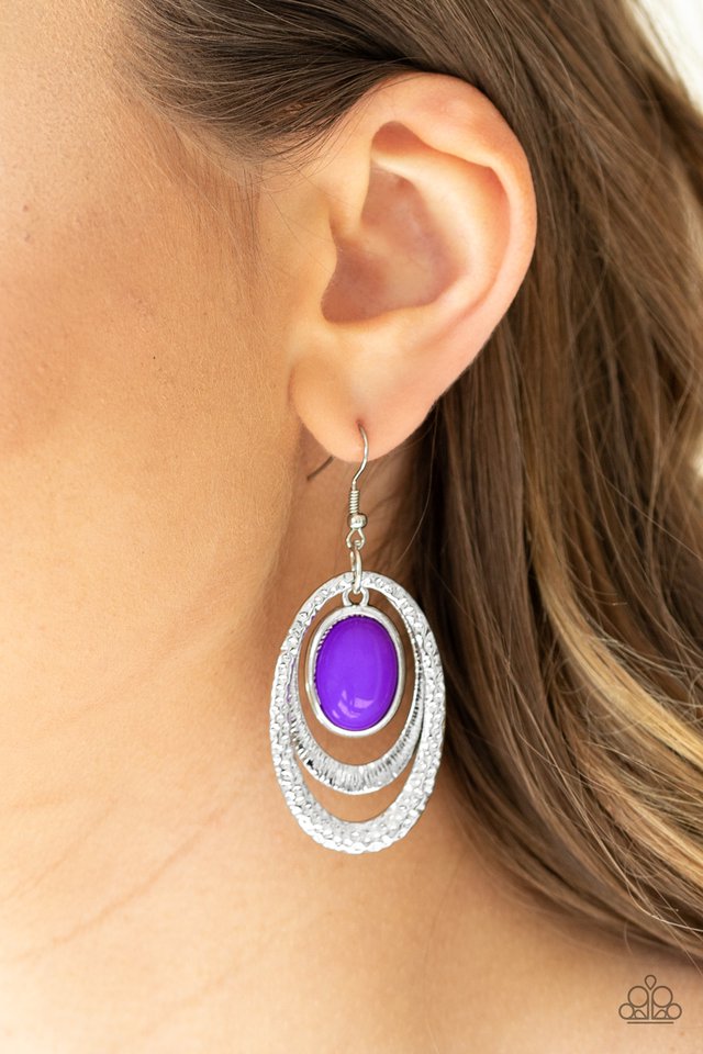 Paparazzi ♥ Seaside Spinster - Purple ♥ Earrings