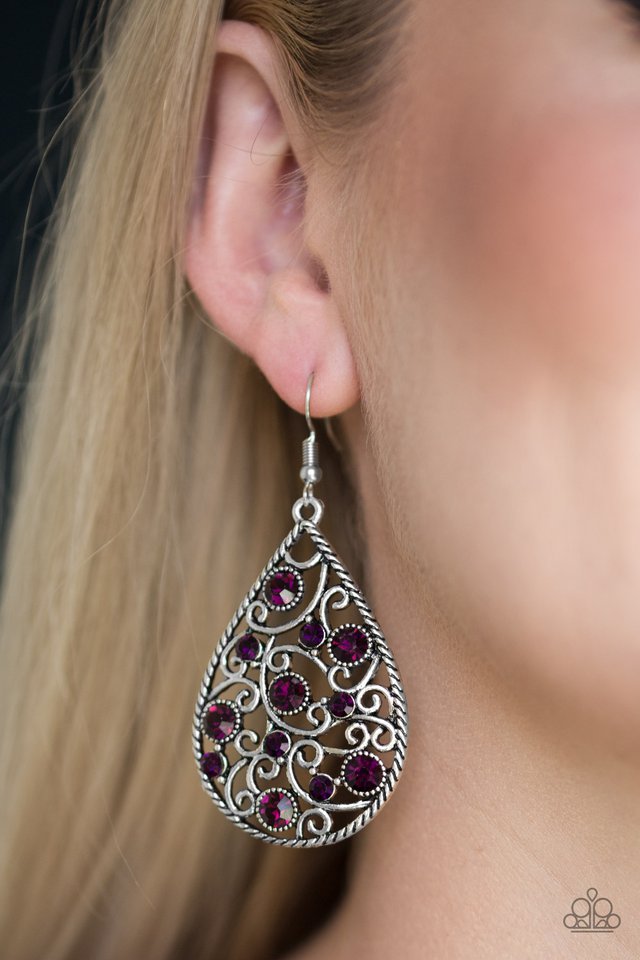Paparazzi ♥ Certainly Courtier - Purple ♥ Earrings