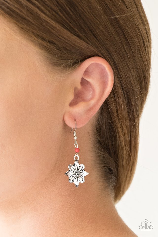 Paparazzi ♥ Cactus Blossom - Red ♥ Earrings