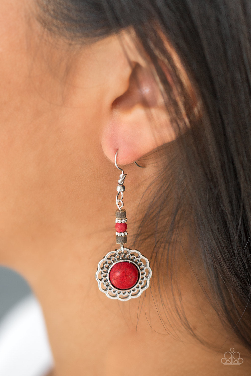 Paparazzi ♥ Desert Bliss - Red ♥ Earrings