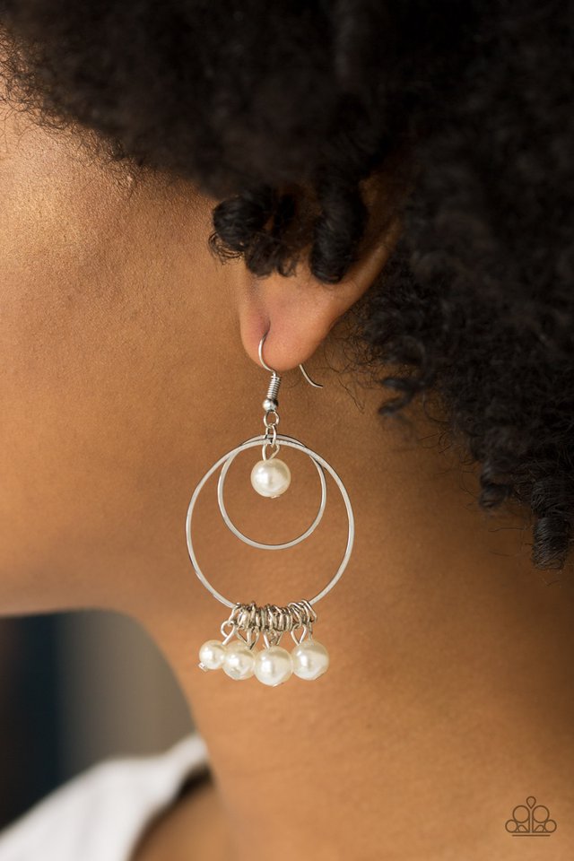 Paparazzi ♥ New York Attraction - White ♥ Earrings