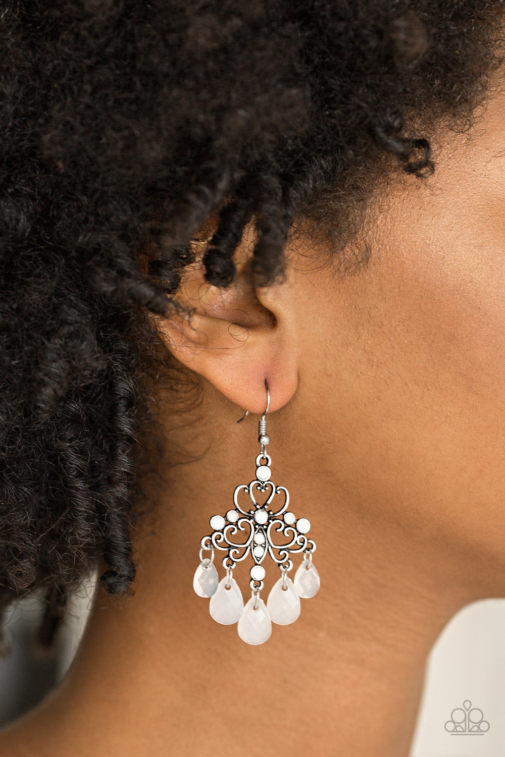 Paparazzi ♥ Dip It GLOW - White ♥ Earrings