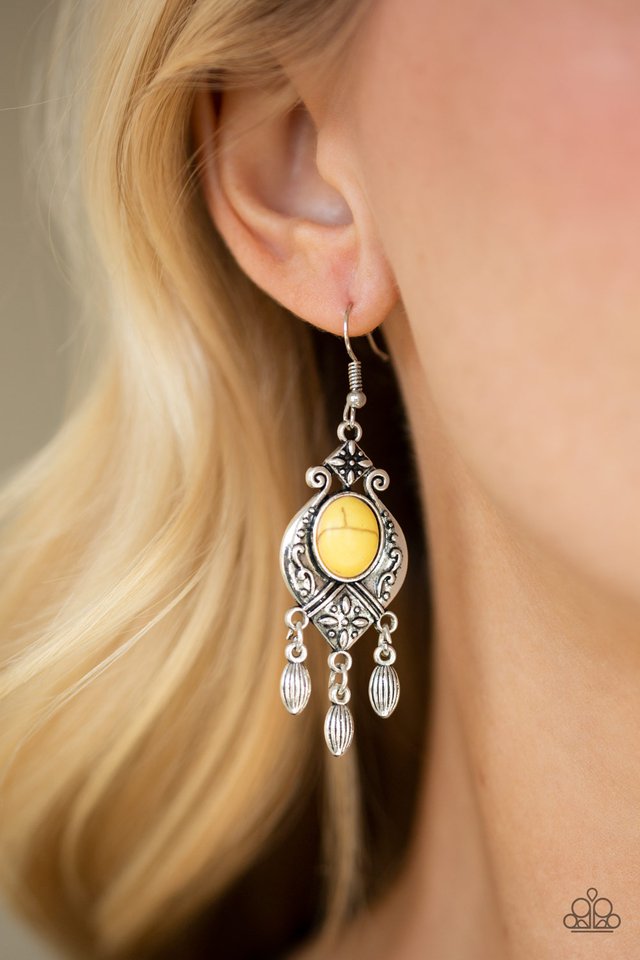 Paparazzi ♥ Enchantingly Environmentalist - Yellow ♥ Earrings