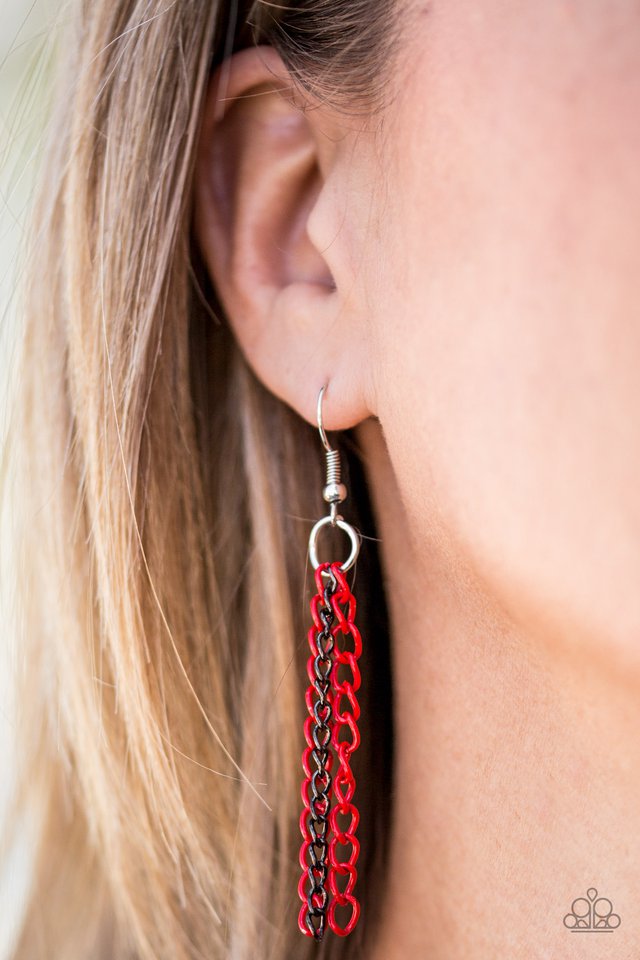 Paparazzi ♥ Colorful Calamity - Red ♥ Lanyard