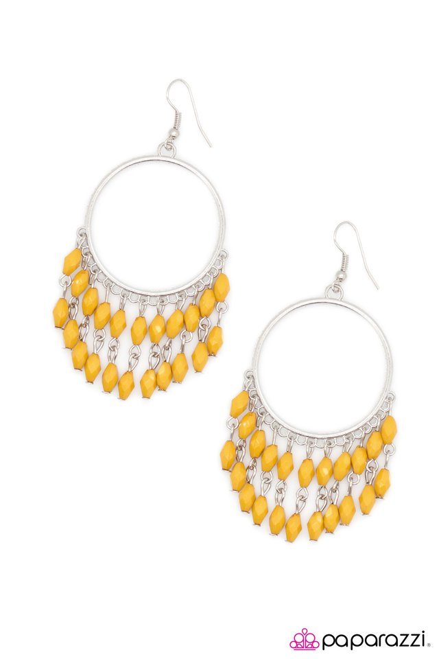 Paparazzi ♥ Sporadic Sprinkles - Yellow ♥ Earrings